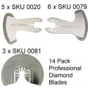 Multi Tool Blades Professional Essentials Re-Grout Pack Large (14 Diamond Blades)