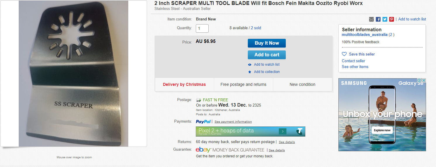 ebay listing for multi tool blade scraper